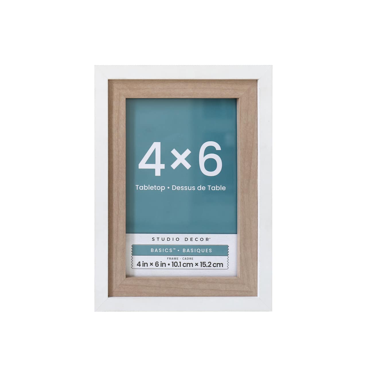 6 Pack: Basics™ 4" x 6" White & Natural Two-Tone Frame by Studio Décor®